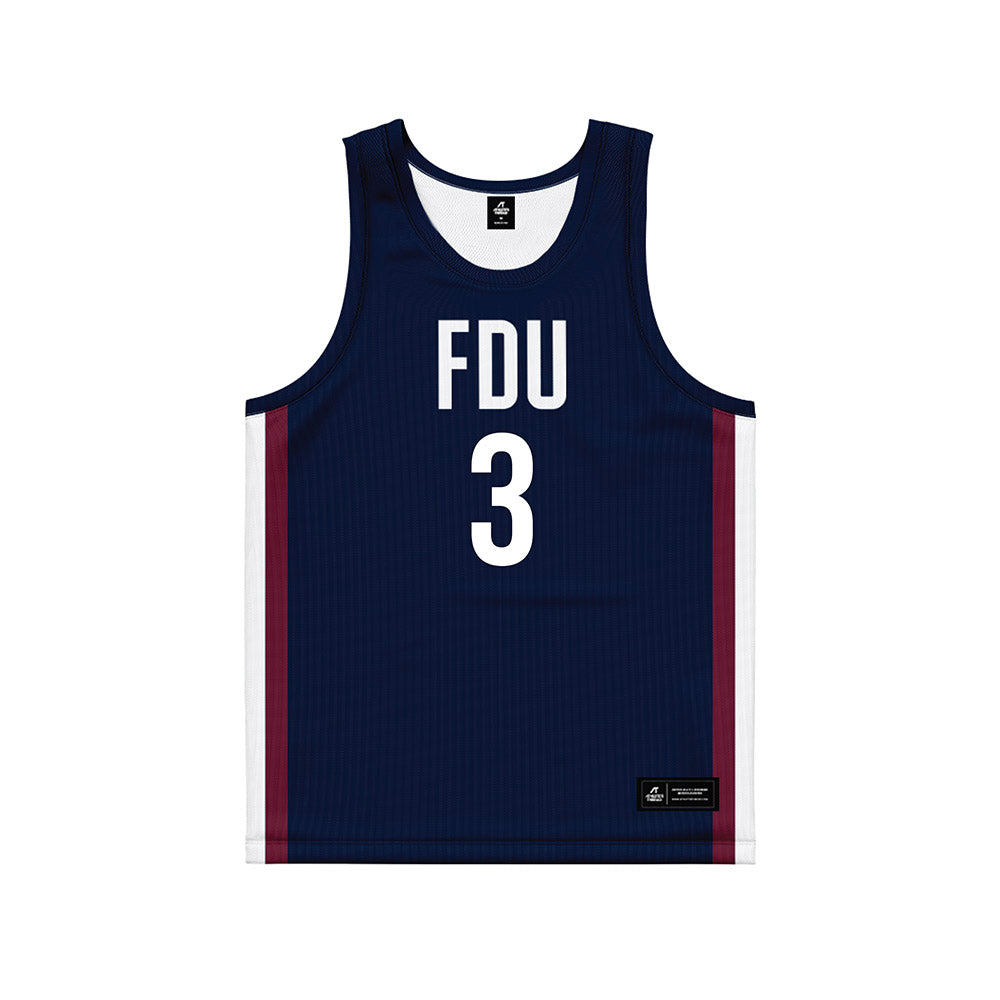 FDU - NCAA Men's Basketball : Heru Bligen - Blue Basketball Jersey-0
