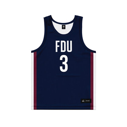 FDU - NCAA Men's Basketball : Heru Bligen - Blue Basketball Jersey-0