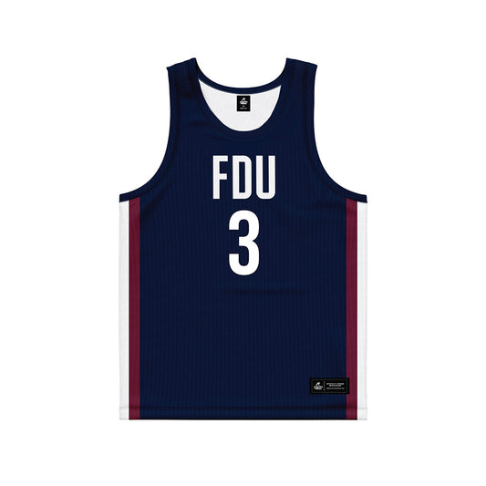 FDU - NCAA Men's Basketball : Heru Bligen - Blue Basketball Jersey-0