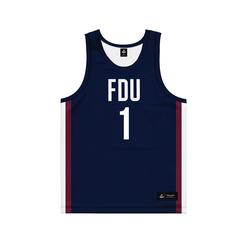 FDU - NCAA Men's Basketball : Kody Frey - Blue Basketball Jersey-0