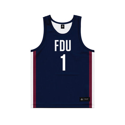 FDU - NCAA Men's Basketball : Kody Frey - Blue Basketball Jersey-0