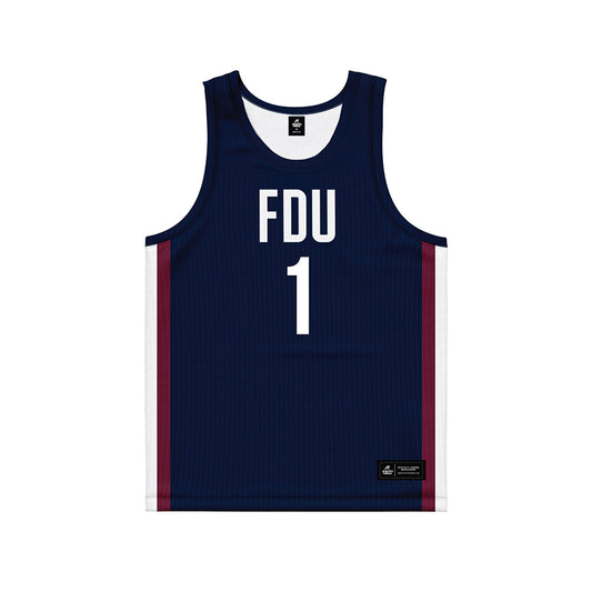 FDU - NCAA Men's Basketball : Kody Frey - Blue Basketball Jersey-0