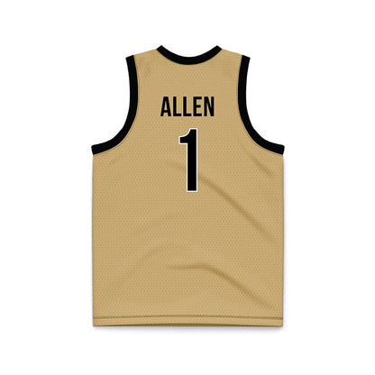 Vanderbilt - NCAA Men's Basketball : Baylor Allen - Gold Basketball Jersey-1