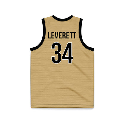 Vanderbilt - NCAA Men's Basketball : Jayden Leverett - Gold Basketball Jersey-1