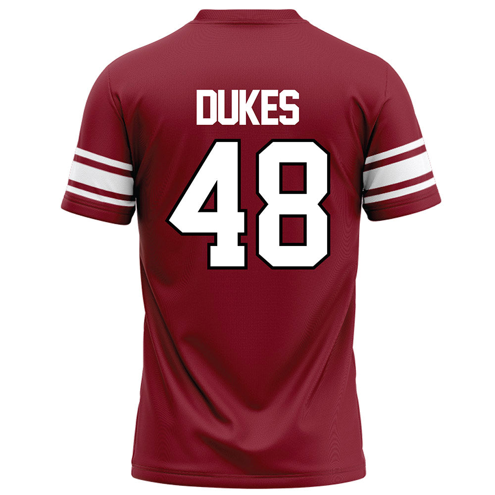 NCCU - NCAA Football : Jahzir Dukes - Maroon Football Jersey-1