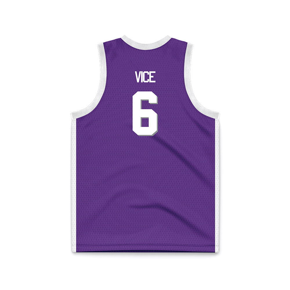 Kansas State - NCAA Men's Basketball : Brock Vice - Purple Basketball Jersey-1