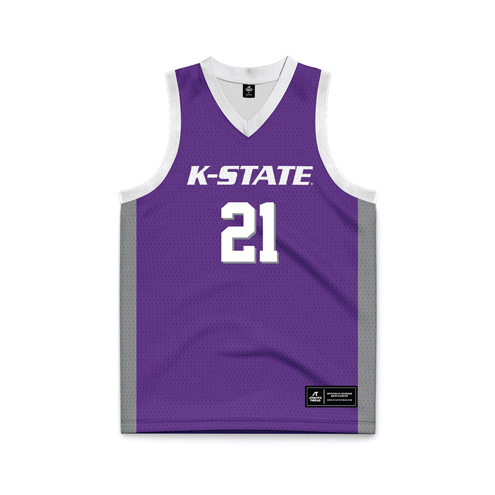 Kansas State - NCAA Men's Basketball : Khamari McGriff - Purple Basketball Jersey-0