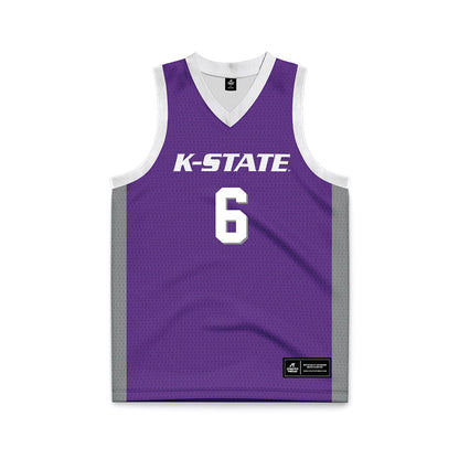 Kansas State - NCAA Men's Basketball : Brock Vice - Purple Basketball Jersey-0