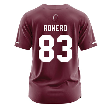 Mississippi State - NCAA Softball : xiane romero - Maroon Jersey-1