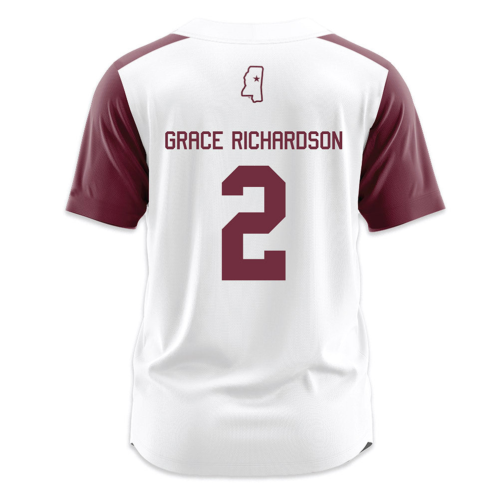 Mississippi State - NCAA Softball : Abby Grace Richardson - White Jersey-1