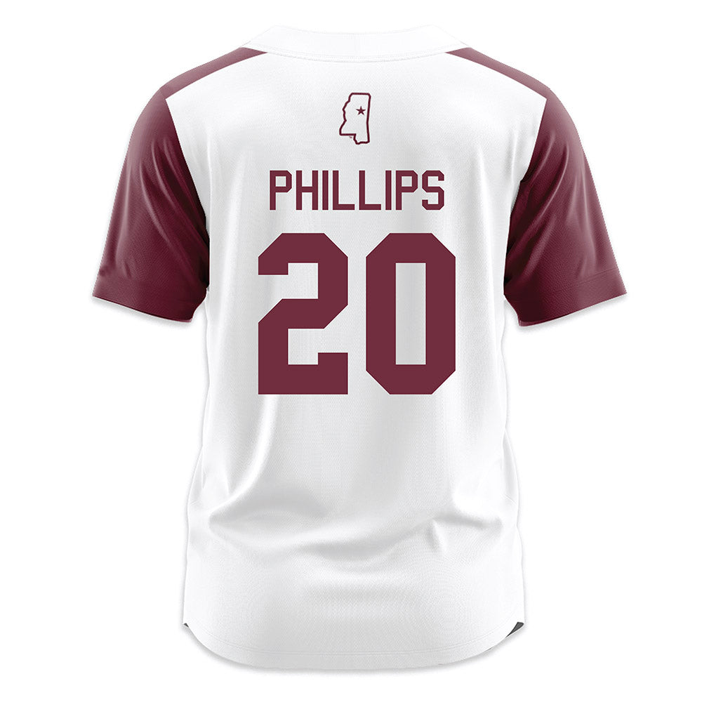 Mississippi State - NCAA Softball : Sara Phillips - White Jersey-1
