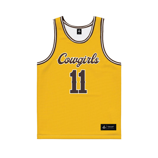 Wyoming - NCAA Women's Basketball : Madi Symons - Gold Basketball Jersey