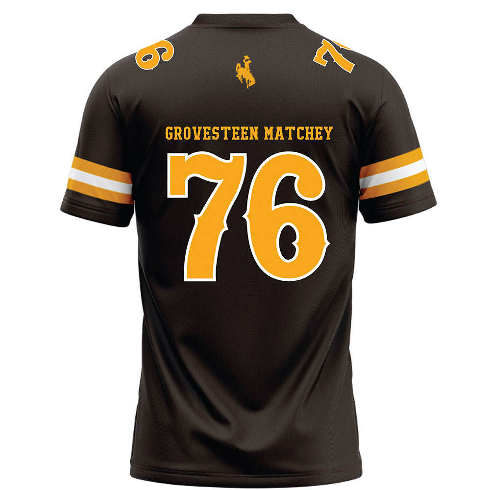 Wyoming - NCAA Football : Quinn Grovesteen Matchey - Brown Football Jersey