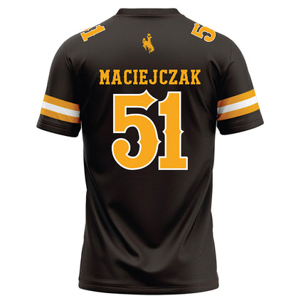 Wyoming - NCAA Football : Jason Maciejczak - Brown Football Jersey-1