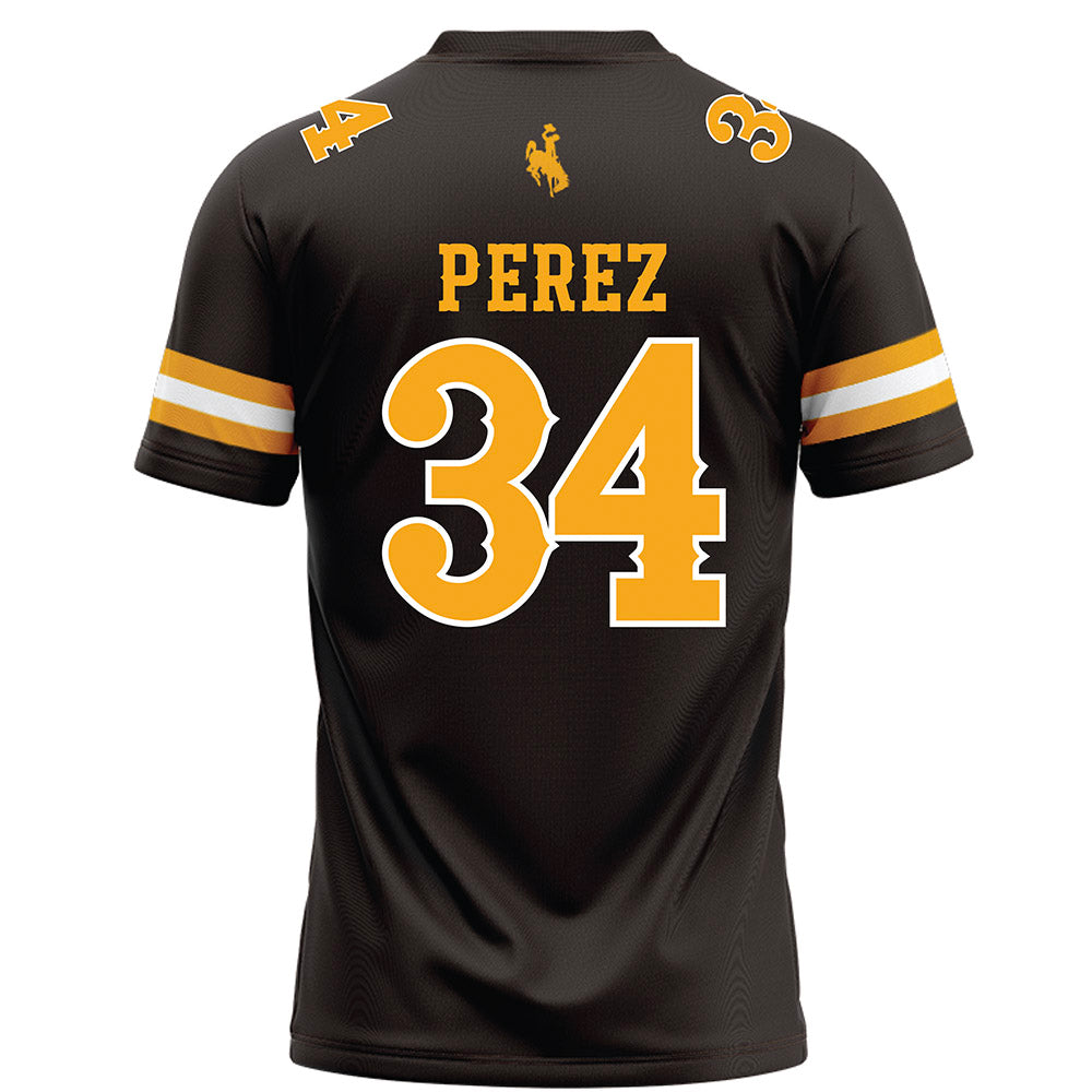 Wyoming - NCAA Football : Steven Perez - Brown Football Jersey-1