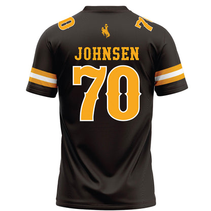 Wyoming - NCAA Football : Rex Johnsen - Brown Football Jersey