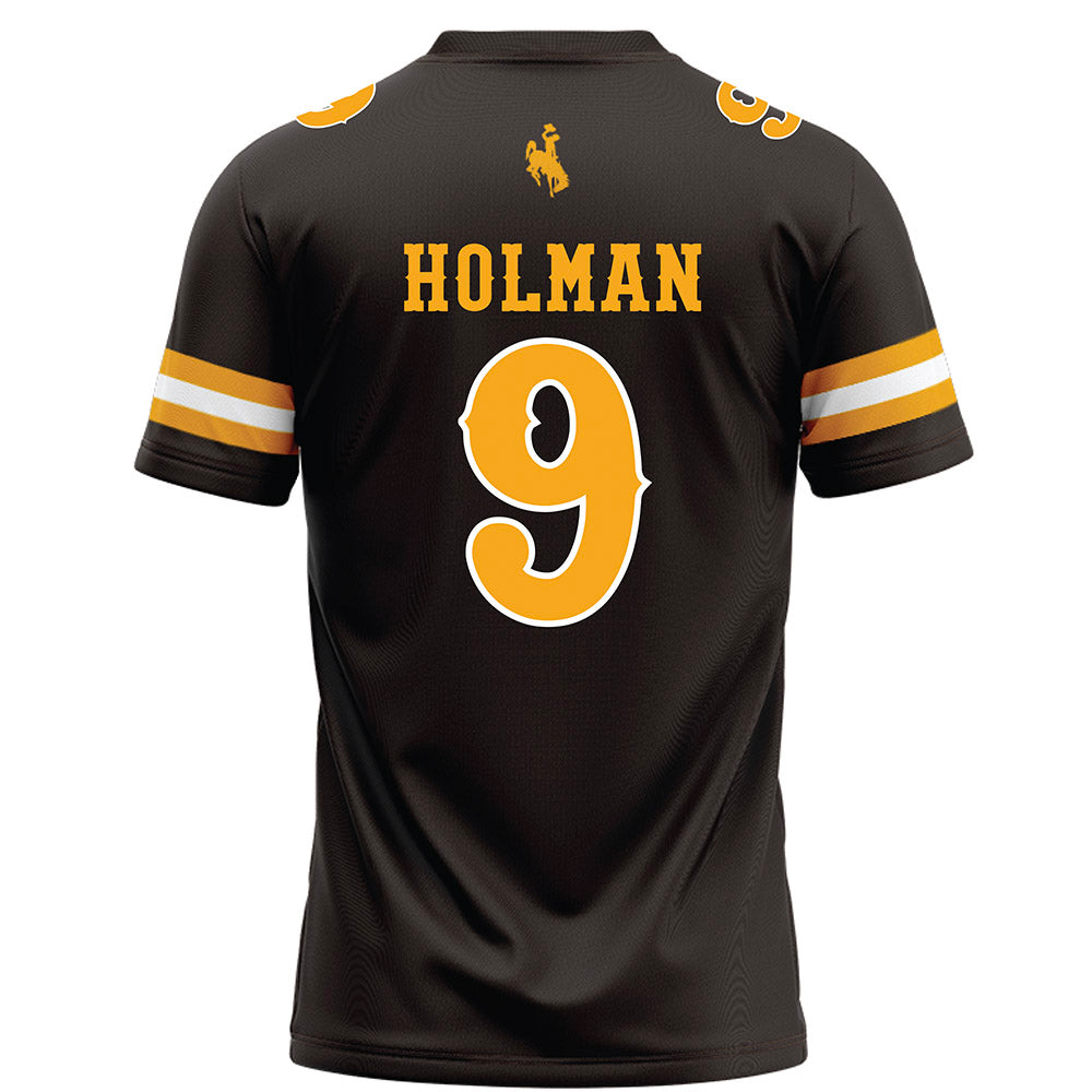 Wyoming - NCAA Football : Jackson Holman - Brown Football Jersey-1