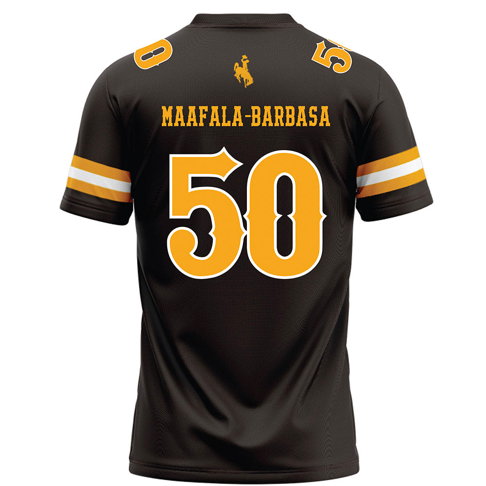 Wyoming - NCAA Football : Tanielu Maafala-Barbasa - Brown Football Jersey-1