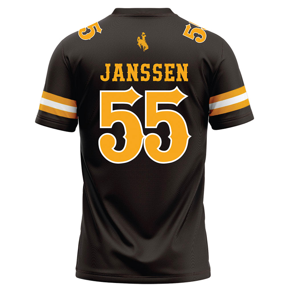 Wyoming - NCAA Football : Kalvin Janssen - Brown Football Jersey-1