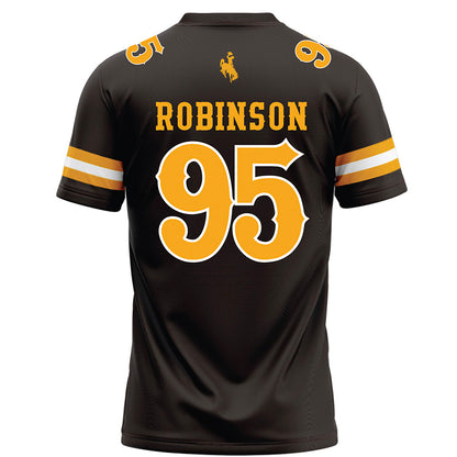 Wyoming - NCAA Football : Caleb Robinson - Brown Football Jersey