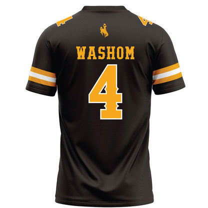 Wyoming - NCAA Football : Ke'Lyn Washom - Brown Football Jersey-1