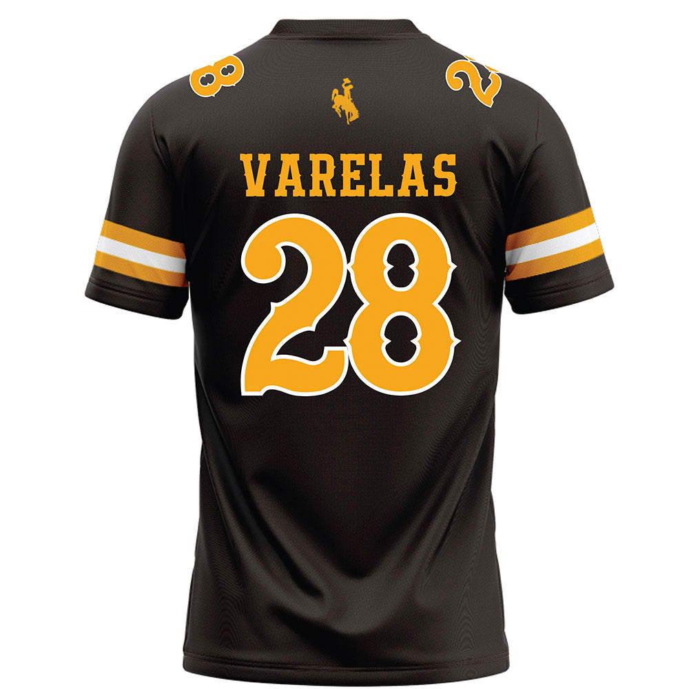 Wyoming - NCAA Football : Nikos Varelas - Brown Football Jersey-1