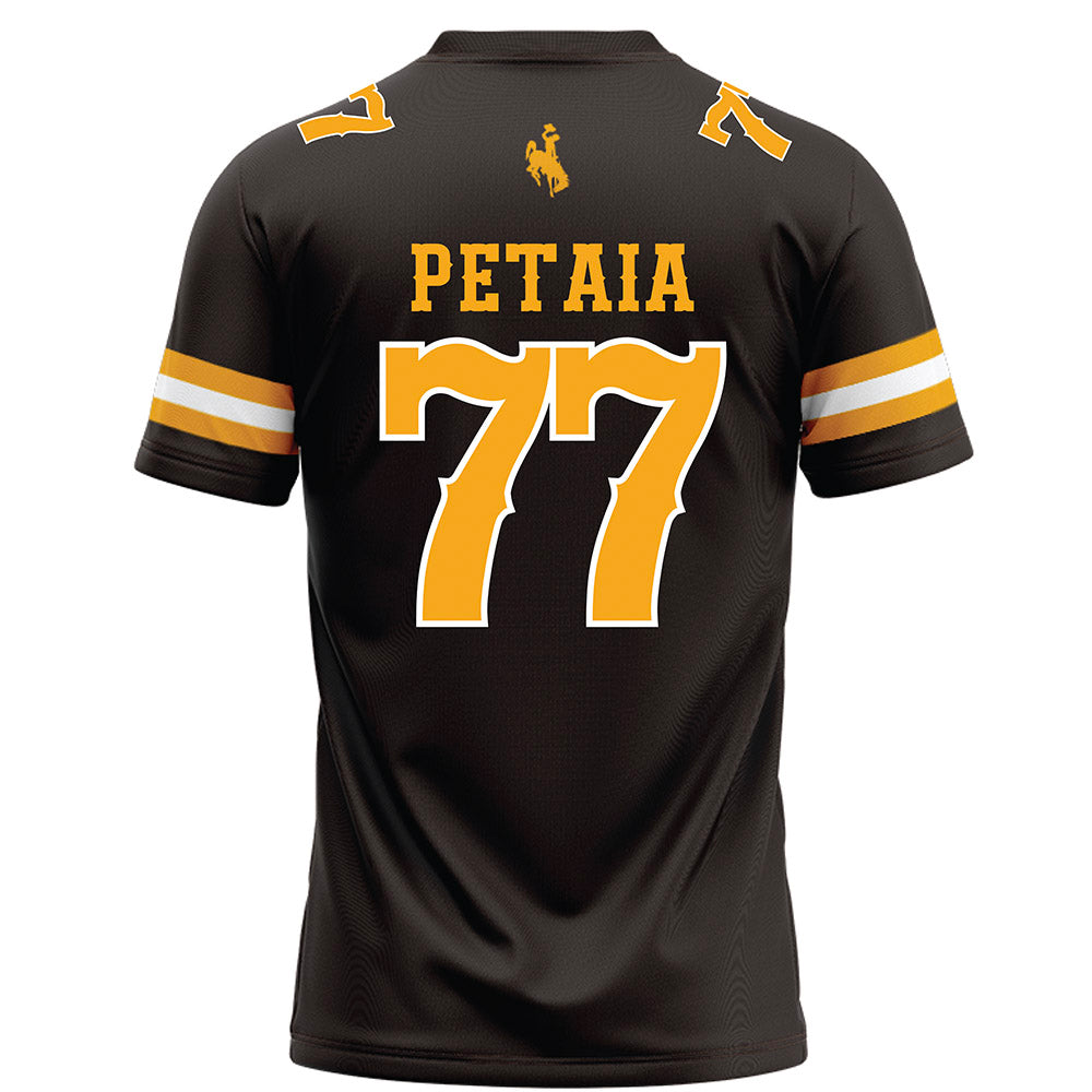 Wyoming - NCAA Football : Josiah Petaia - Brown Football Jersey-1