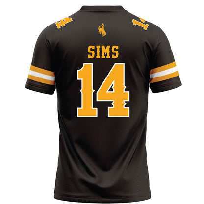 Wyoming - NCAA Football : Landon Sims - Brown Football Jersey-1
