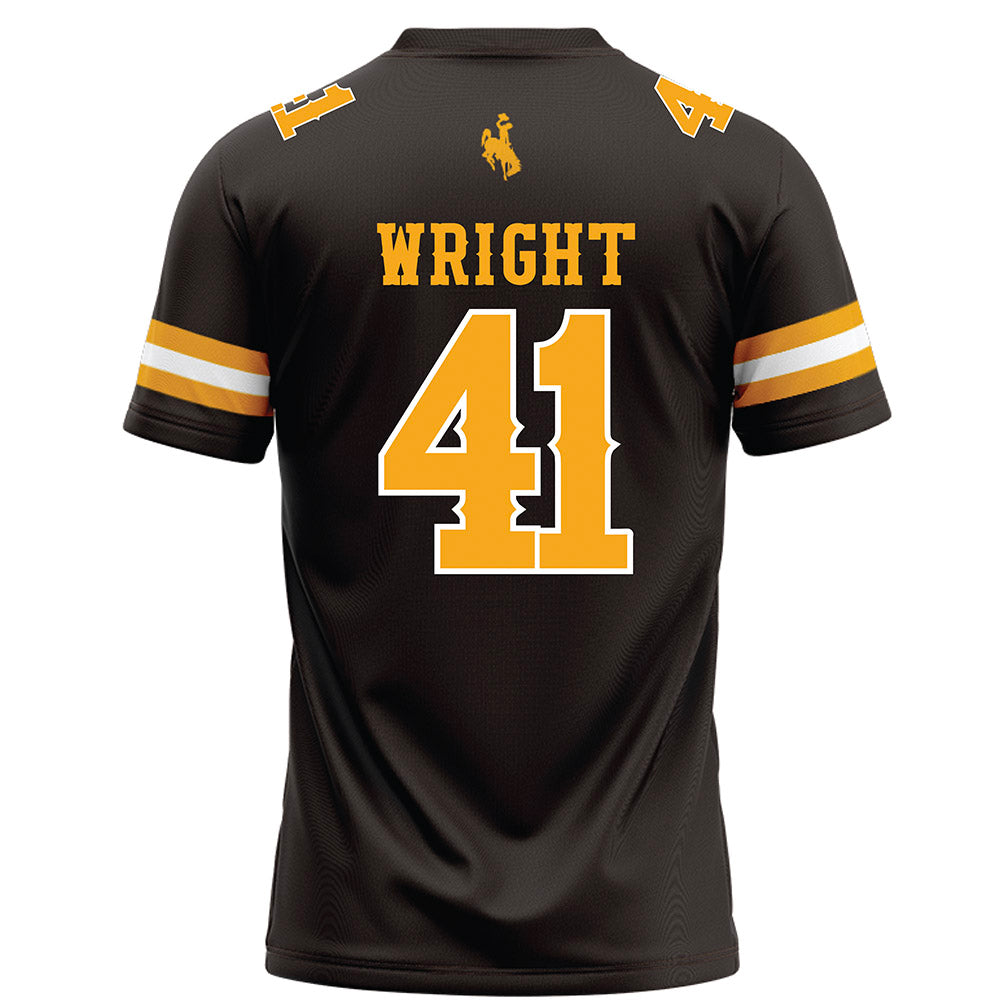 Wyoming - NCAA Football : Mason Wright - Brown Football Jersey-1