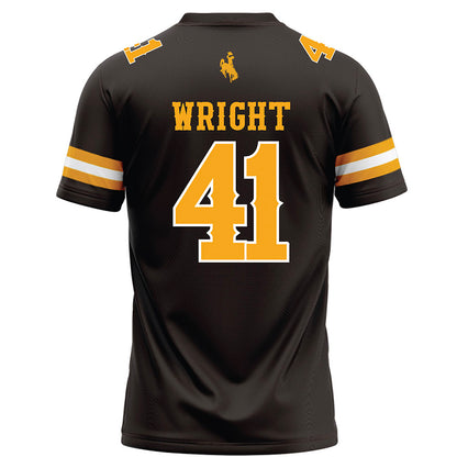 Wyoming - NCAA Football : Mason Wright - Brown Football Jersey-1