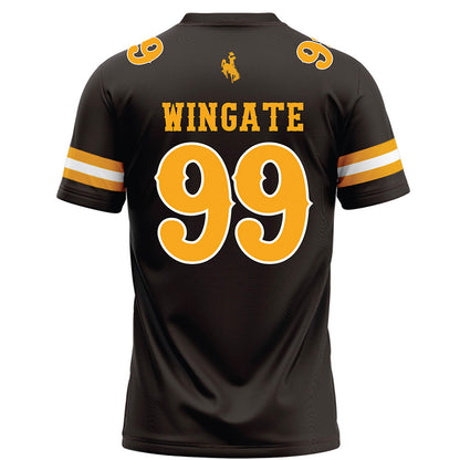 Wyoming - NCAA Football : Donnie Wingate - Brown Football Jersey-1