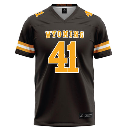 Wyoming - NCAA Football : Mason Wright - Brown Football Jersey-0