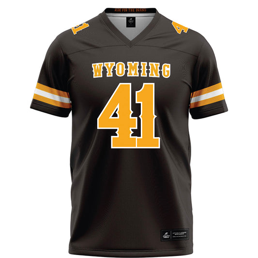Wyoming - NCAA Football : Mason Wright - Brown Football Jersey-0