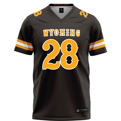 Wyoming - NCAA Football : Nikos Varelas - Brown Football Jersey-0