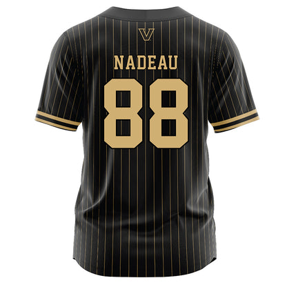 Vanderbilt - NCAA Baseball : Wyatt Nadeau - Black Jersey-1