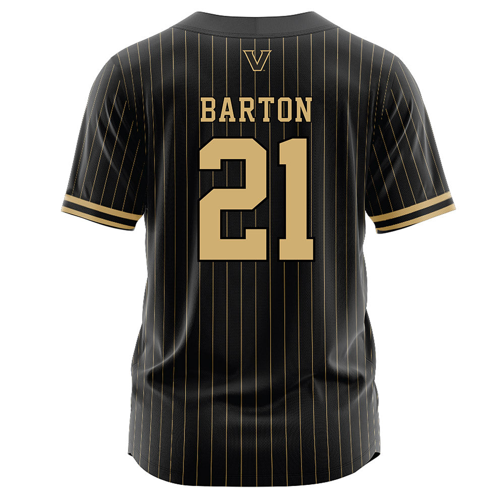 Vanderbilt - NCAA Baseball : Hudson Barton - Black Jersey-1
