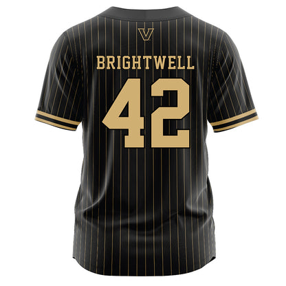 Vanderbilt - NCAA Baseball : Collin Brightwell - Black Jersey-1