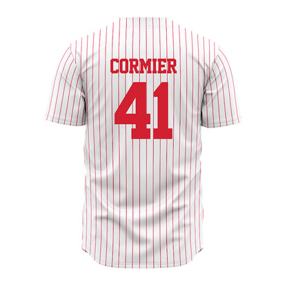 Illinois State - NCAA Baseball : Carson Cormier - Pinstripe Jersey-1