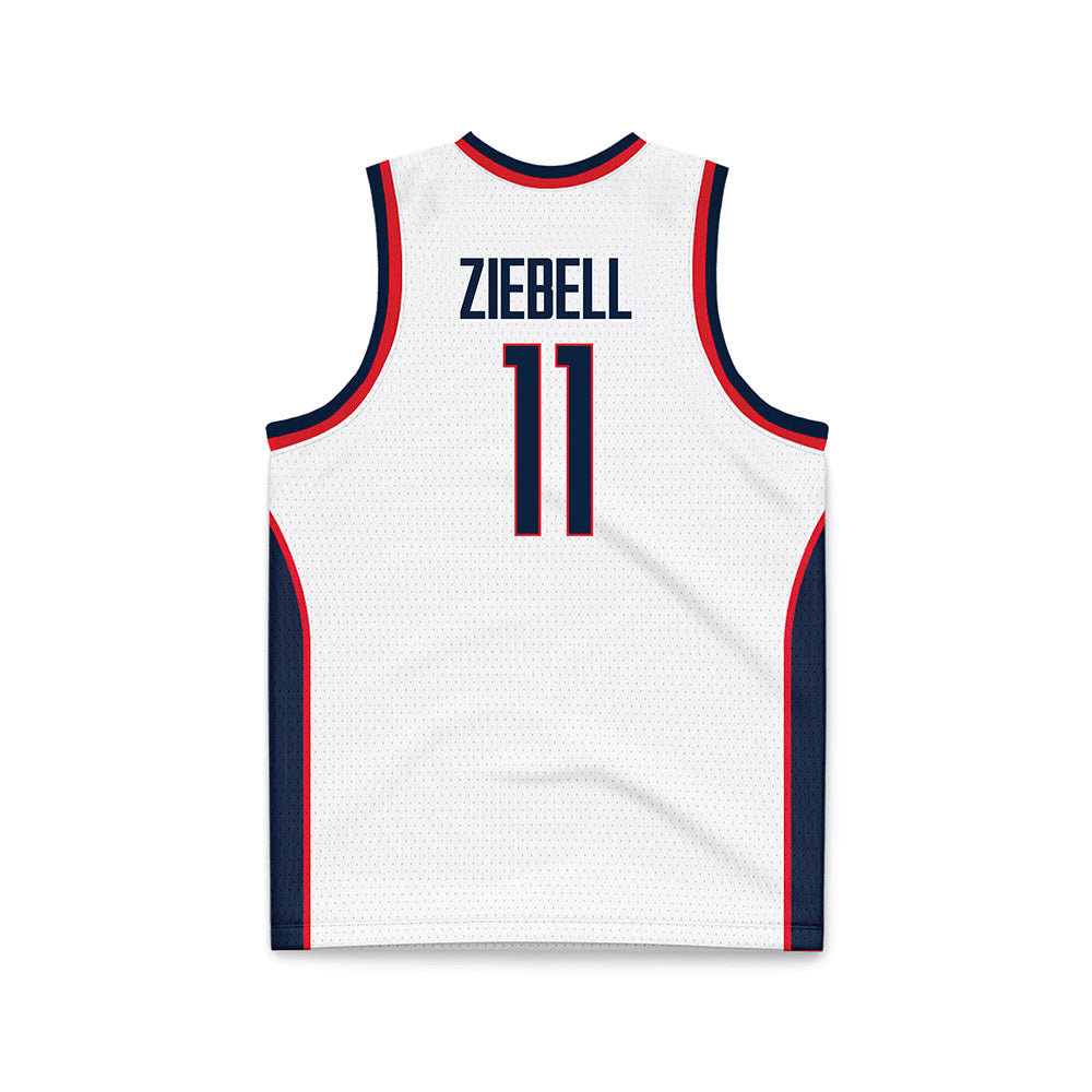 UConn - NCAA Women's Basketball : Allie Ziebell - White Basketball Jersey-1