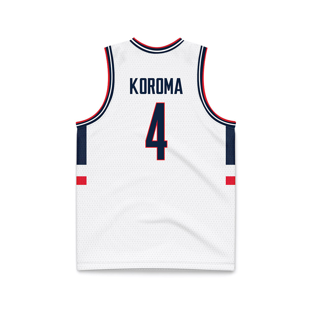 UConn - NCAA Men's Basketball : Dwayne Koroma - White Basketball Jersey-1