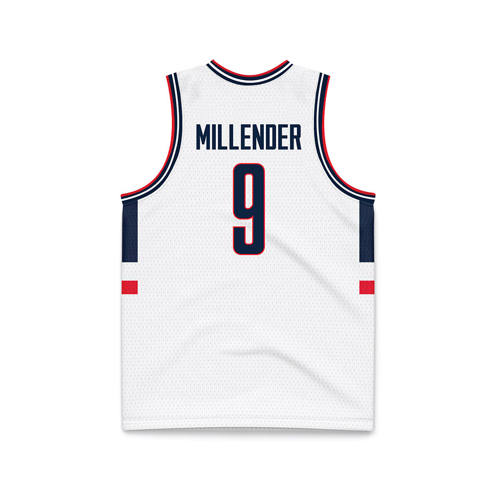 UConn - NCAA Men's Basketball : Alec Millender - White Basketball Jersey-1