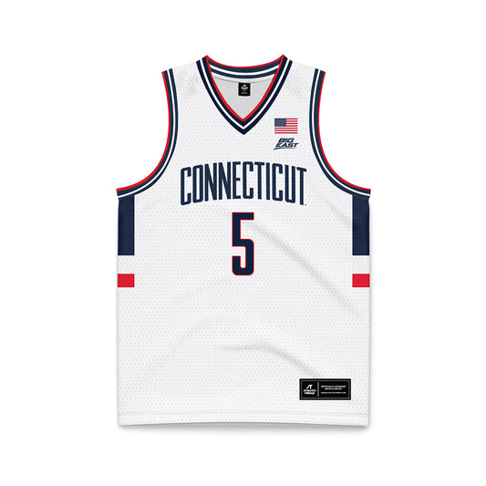 UConn - NCAA Men's Basketball : Tarris Reed Jr - White Basketball Jersey-0
