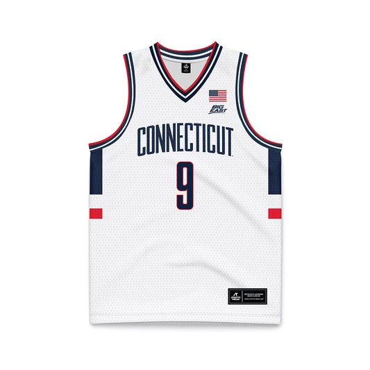 UConn - NCAA Men's Basketball : Alec Millender - White Basketball Jersey-0