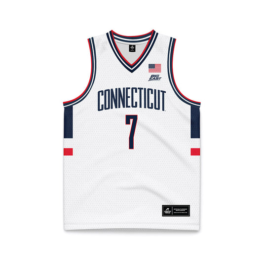 UConn - NCAA Men's Basketball : Jaye Nash - White Basketball Jersey-0