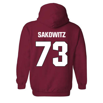 NC State - NCAA Football : Brady Sakowitz - Sports Shersey Hooded Sweatshirt-1