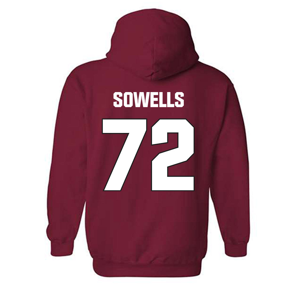 NC State - NCAA Football : Spike Sowells - Sports Shersey Hooded Sweatshirt-1