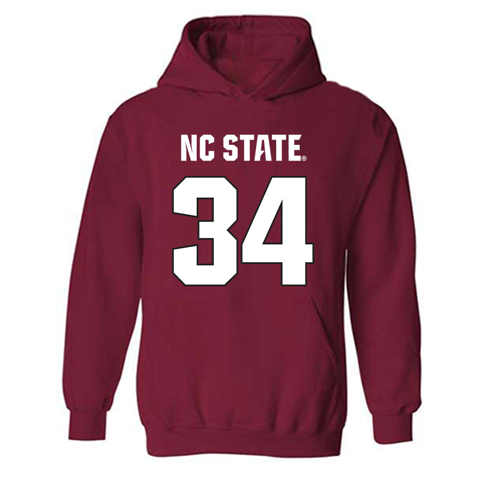 NC State - NCAA Football : Noah Moss - Sports Shersey Hooded Sweatshirt-0