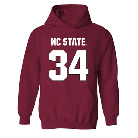 NC State - NCAA Football : Noah Moss - Sports Shersey Hooded Sweatshirt-0