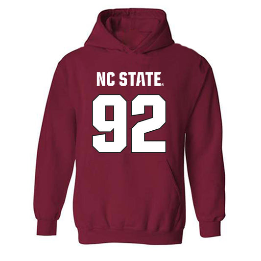 NC State - NCAA Football : Chase Bond - Sports Shersey Hooded Sweatshirt-0