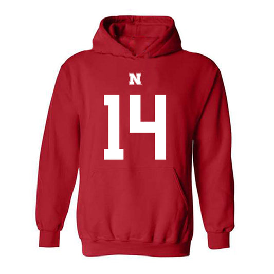 Nebraska - NCAA Football : TJ Lateef - Fashion Shersey Hooded Sweatshirt-0